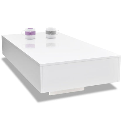 Table basse blanc brillant