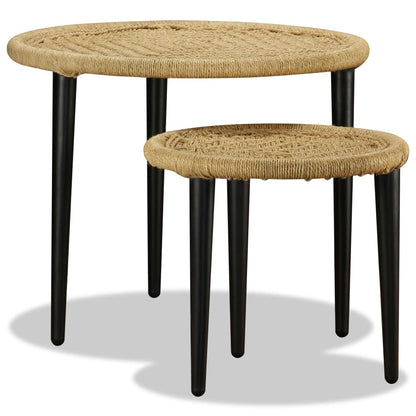 Table basse 2 pcs jute naturelle