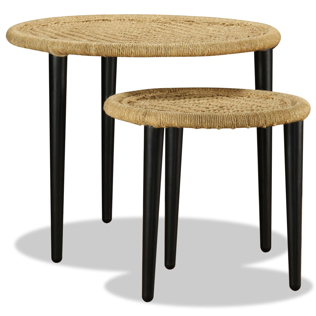 Table basse 2 pcs jute naturelle