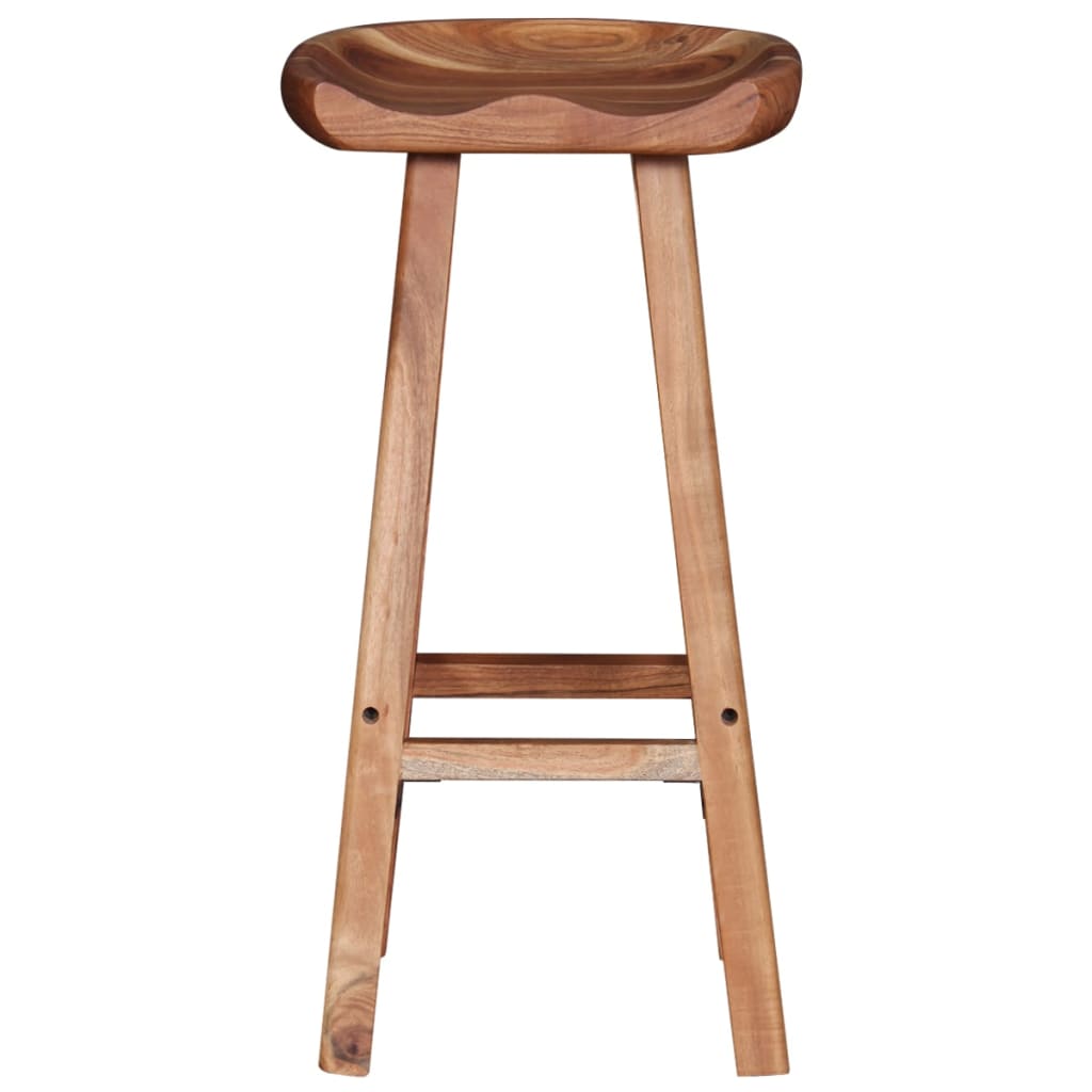 Tabourets de bar lot de 2 bois d'acacia massif