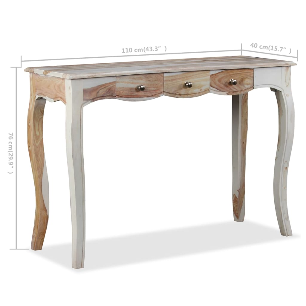 Table console et 3 tiroirs Bois massif 110x40x76 cm