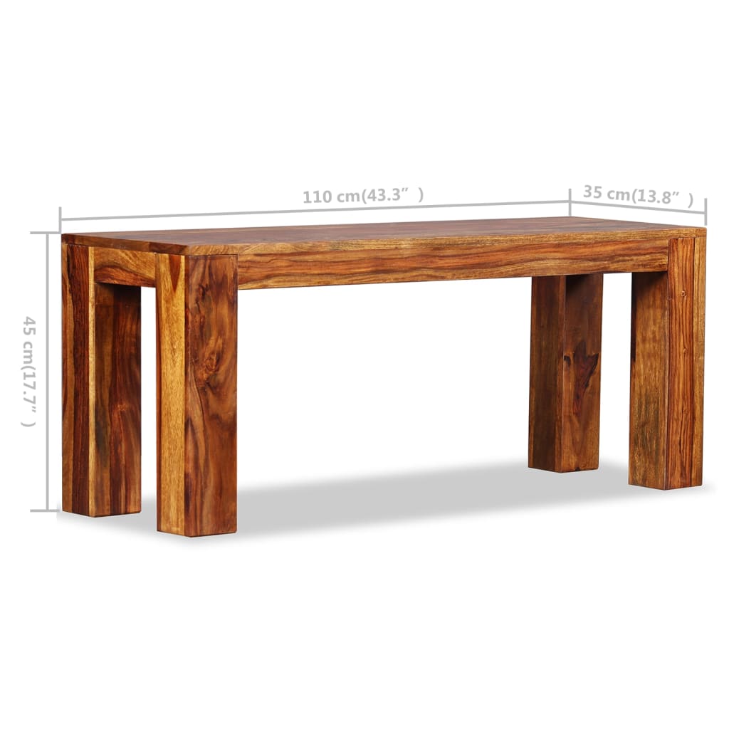 Banc Bois massif 110x35x45 cm