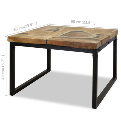 Table basse Teck Résine 60x60x40 cm