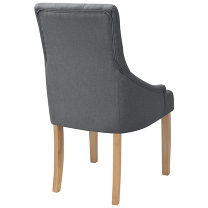 Chaises à manger lot de 6 gris foncé tissu