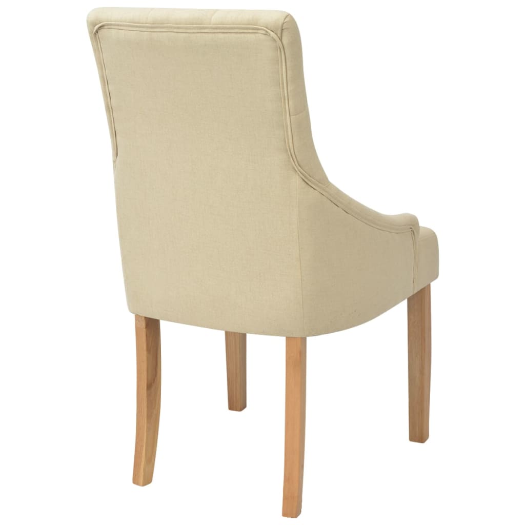 Chaises à manger lot de 6 crème tissu