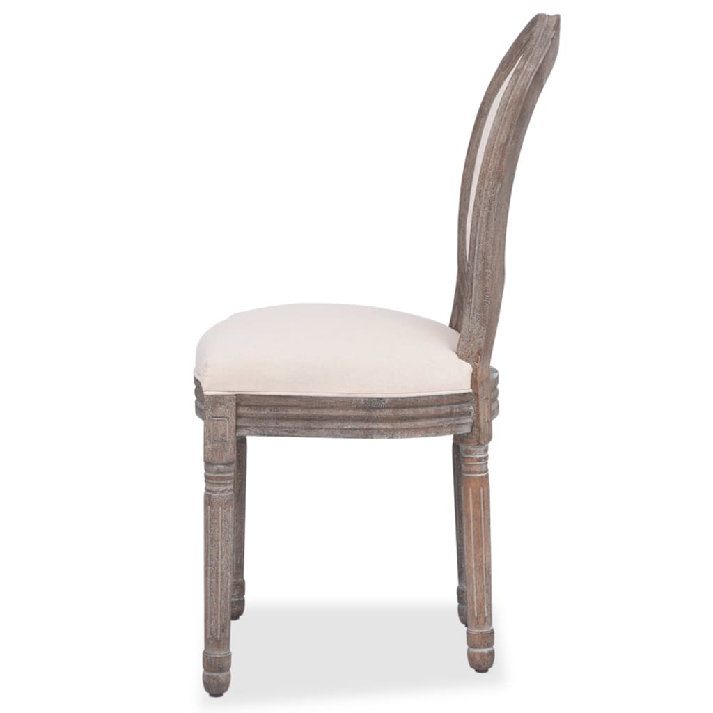 Chaises à manger lot de 6 crème tissu