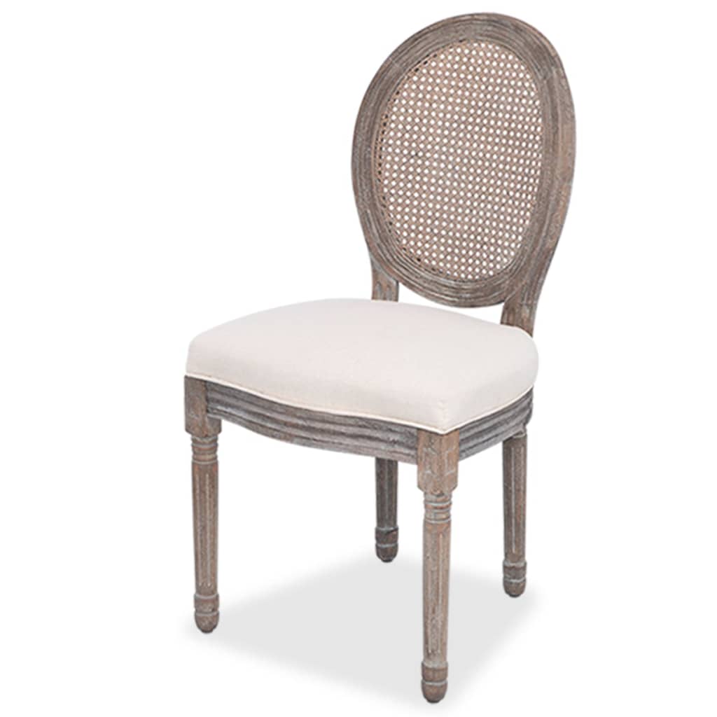 Chaises à manger lot de 6 crème tissu