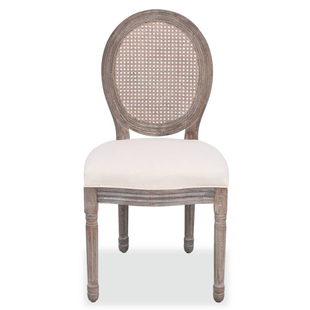 Chaises à manger lot de 6 crème tissu