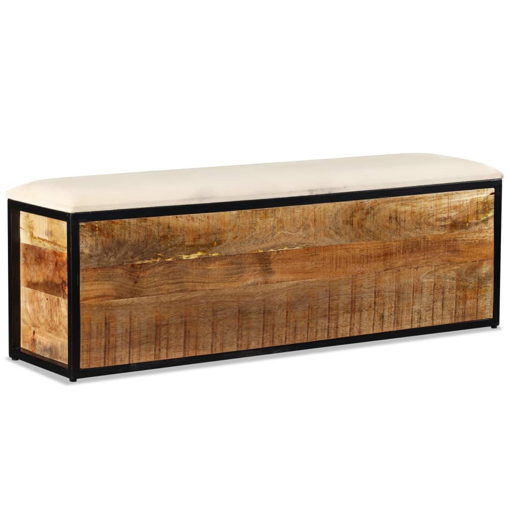 Banc de rangement avec 3 tiroirs Bois de manguier 120x30x40 cm