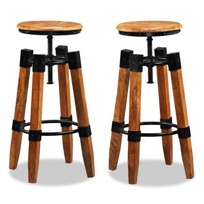 Tabourets de bar lot de 2 bois de manguier massif