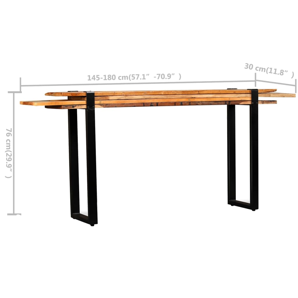 Table console Bois de récupération massif réglable