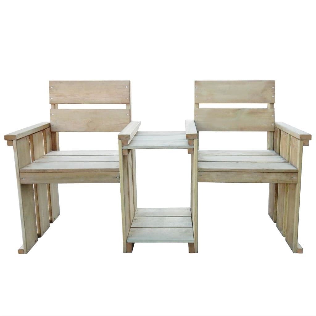 Banc de jardin à 2 places 150 cm Pinède imprégnée