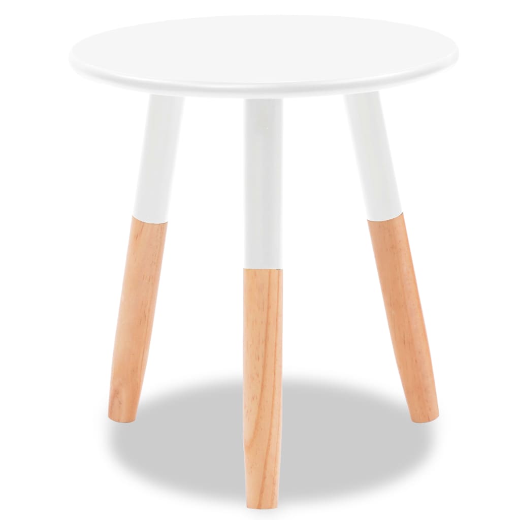 Ensemble de tables d'appoint 2 pcs Bois de pin massif Blanc