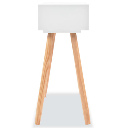 Table console Bois de pin massif 80 x 30 x 72 cm Blanc