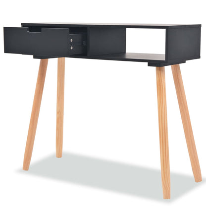 Table console Bois de pin massif 80 x 30 x 72 cm Noir