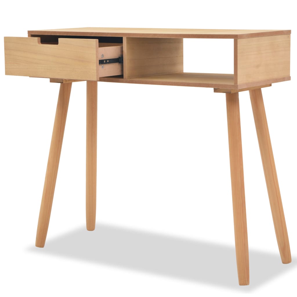 Table console Bois de pin massif 80 x 30 x 72 cm Marron