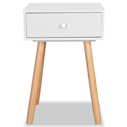 Table de chevet 2 pcs Bois de pin massif 40 x 30 x 61 cm Blanc