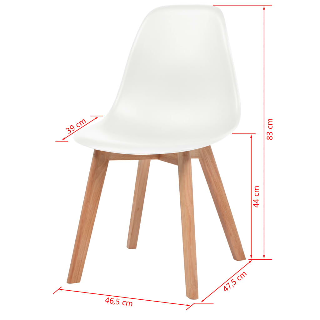 vidaXL Chaises à manger lot de 4 Blanc Plastique