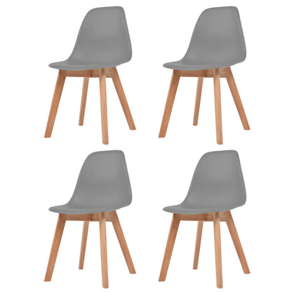 Chaises à manger lot de 4 Gris Plastique