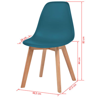 Chaises à manger lot de 2 Turquoise Plastique