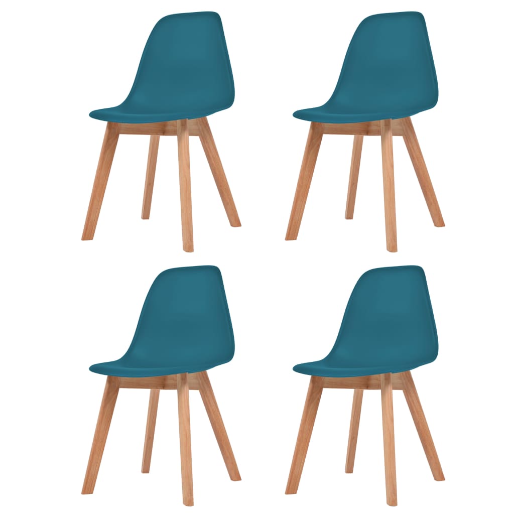 Chaises à manger lot de 4 Turquoise Plastique