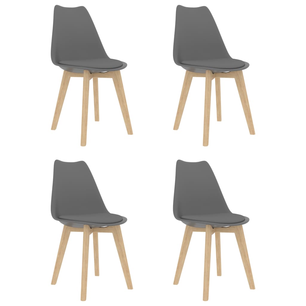 Chaises à manger lot de 4 Gris Plastique