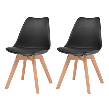 Chaises à manger lot de 2 Noir Plastique