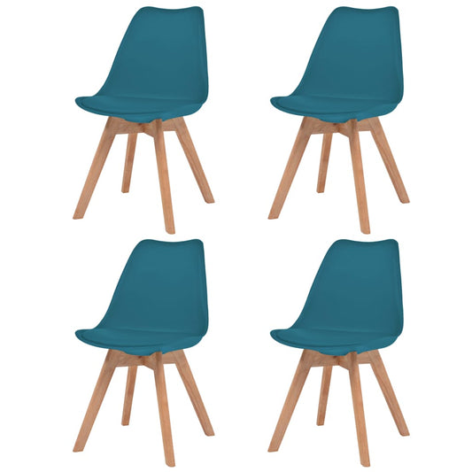 Chaises à manger lot de 4 Turquoise Plastique