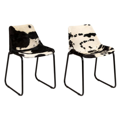 Chaises à manger lot de 2 cuir véritable de chèvre