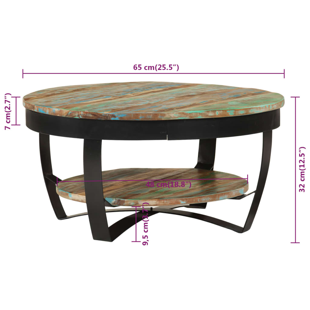 Table basse Bois massif de récupération 65x32 cm