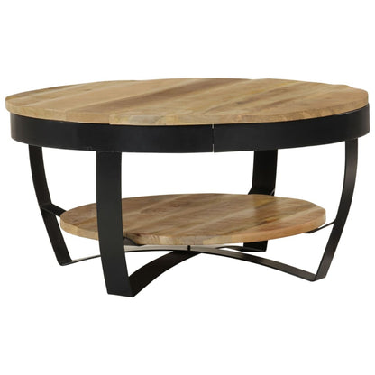 Table basse Bois massif de manguier brut 65x32 cm