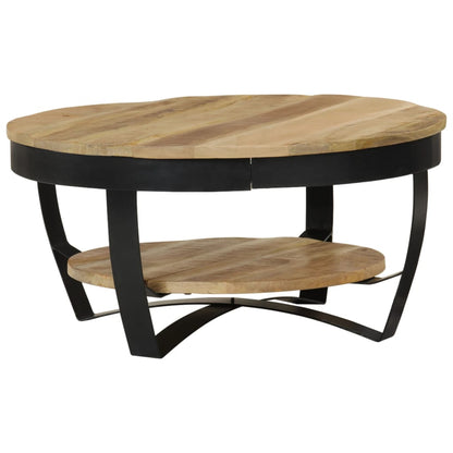 Table basse Bois massif de manguier brut 65x32 cm