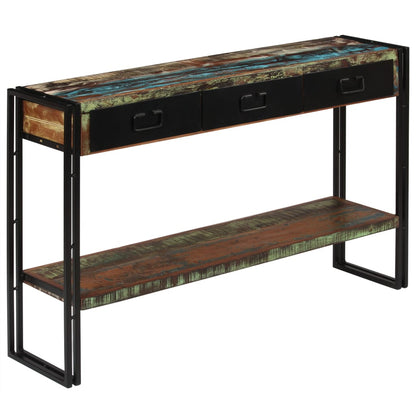 Table console Bois de récupération massif 120 x 30 x 76 cm