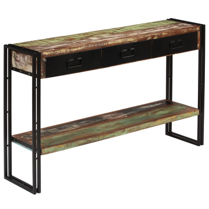 Table console Bois de récupération massif 120 x 30 x 76 cm