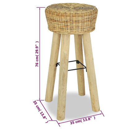 Tabourets de bar lot de 2 rotin naturel