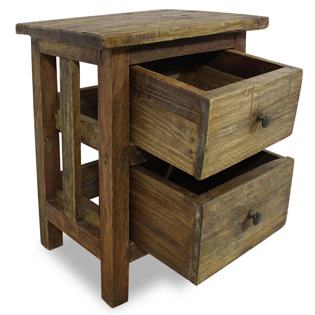 Table de chevet bois massif d'acajou 40x30x51 cm