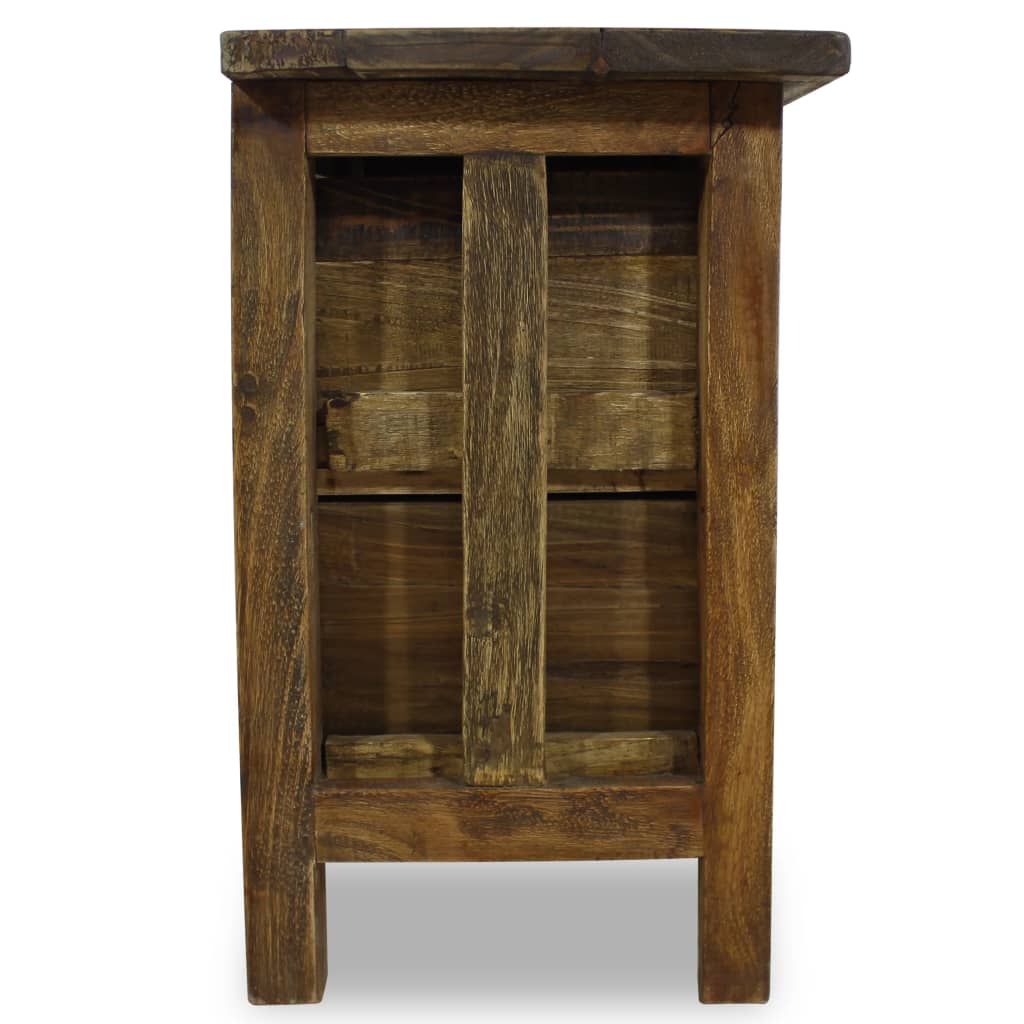 Table de chevet bois massif d'acajou 40x30x51 cm