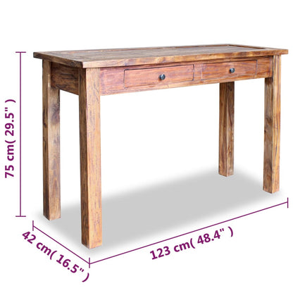 Table console bois d'acajou massif 123x42x75 cm