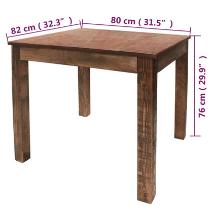 Table à manger bois de récupération mélangé 82x80x76 cm