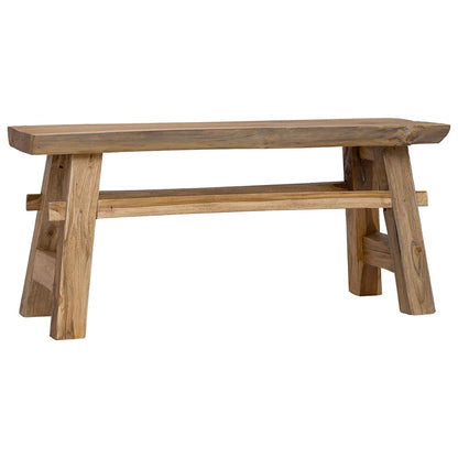 Banc bois de récupération mélangé et teck massif 100x28x43 cm