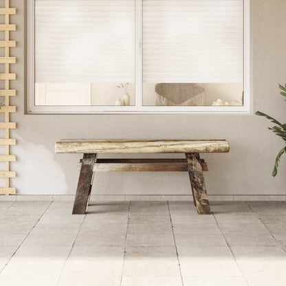 Banc bois de récupération mélangé et teck massif 100x28x43 cm