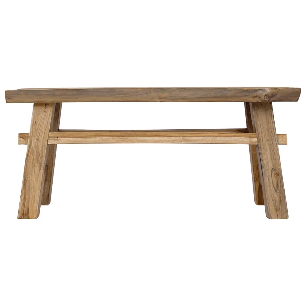 Banc bois de récupération mélangé et teck massif 100x28x43 cm