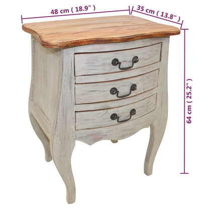 Table de chevet bois d'acajou massif 48x35x64 cm