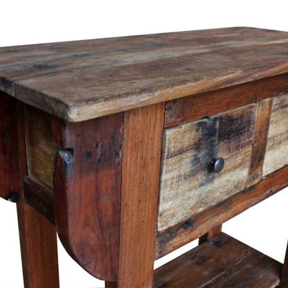 Table console bois de récupération mélangé 80x35x80 cm