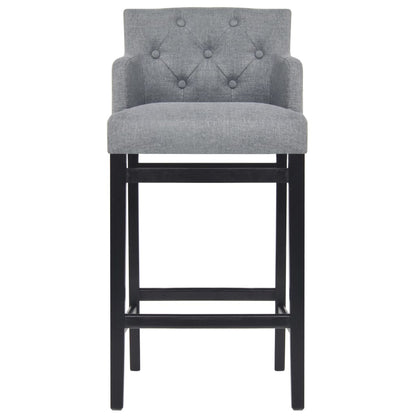 Tabourets de bar lot de 2 gris clair tissu