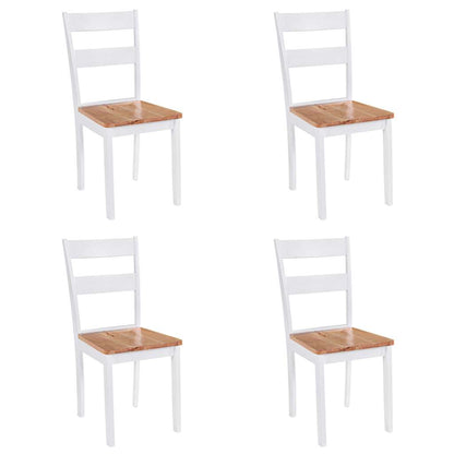 Chaises à manger lot de 4 blanc bois d'hévéa massif