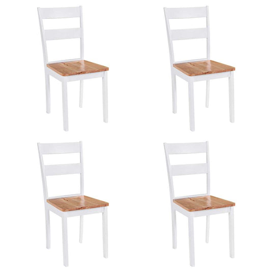 Chaises à manger lot de 4 blanc bois d'hévéa massif