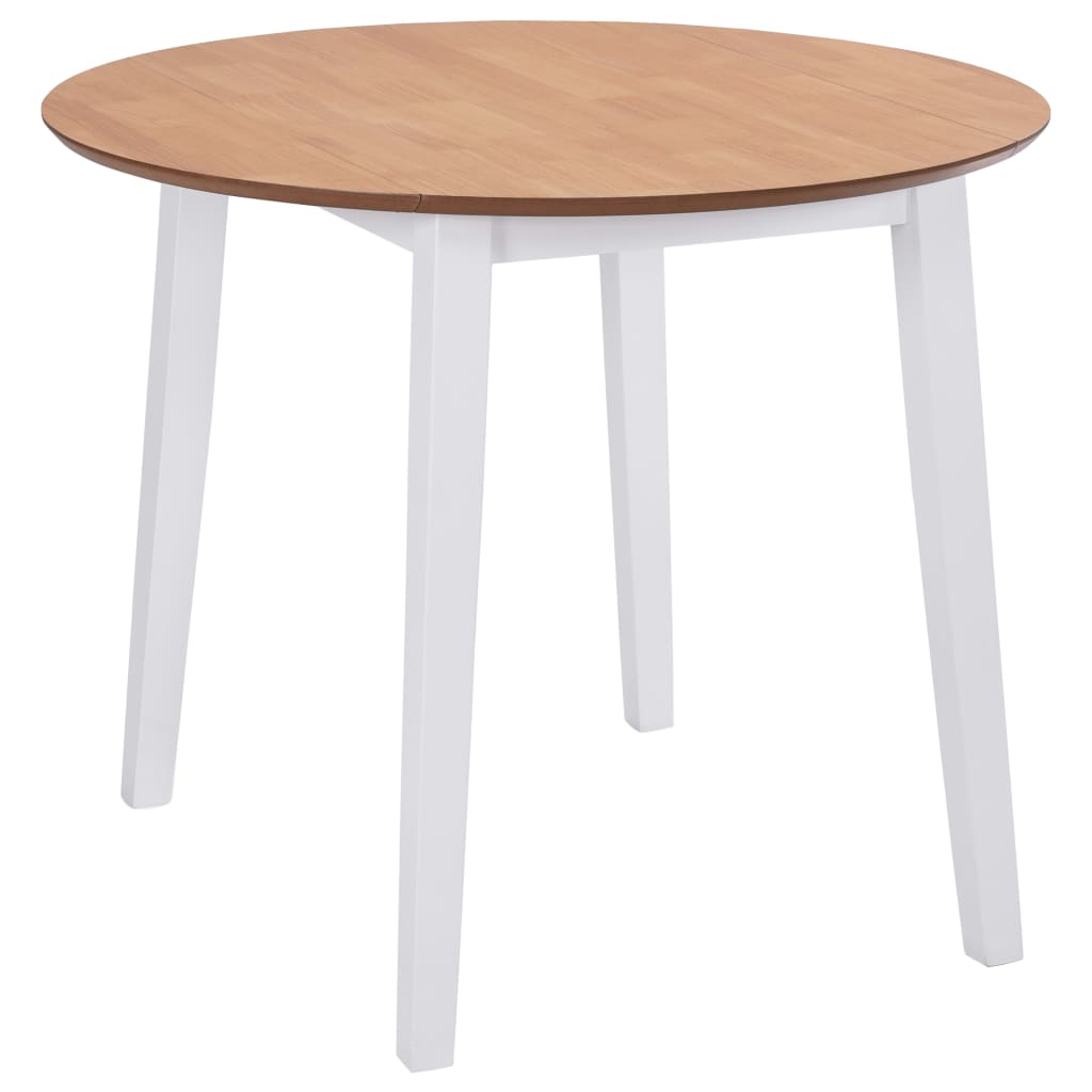 Table à manger ronde à abattant MDF blanc