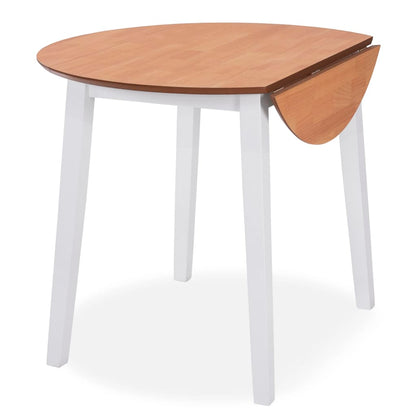 Table à manger ronde à abattant MDF blanc