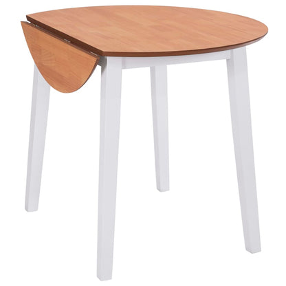 Table à manger ronde à abattant MDF blanc